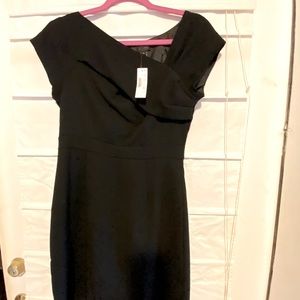 J Crew Black Origami dress Sheath size 4P Wow!